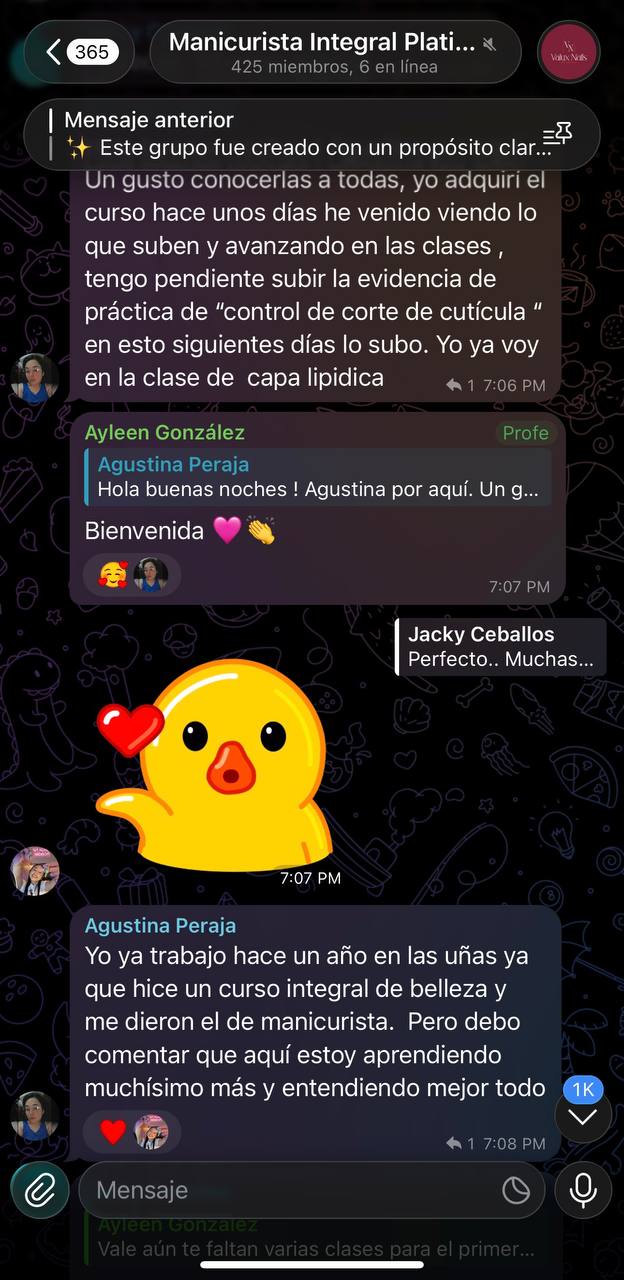 Conversación original de una alumna, captura 2, sin recortes